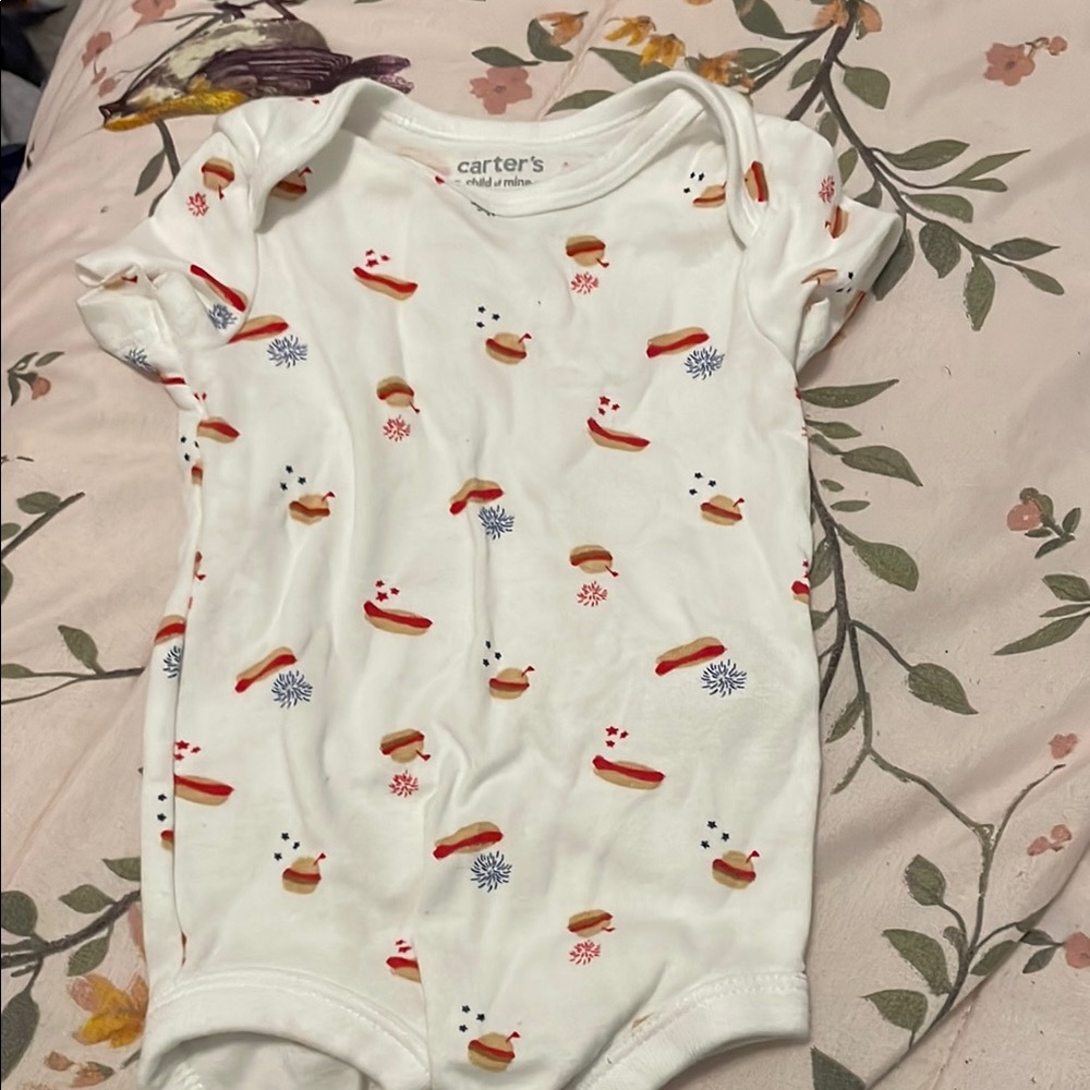 Carter's Whimsical White and Red Mushroom Bodysuit